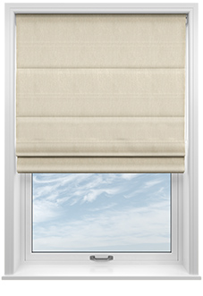 Grandeur, Pearl White - Twist&Fit Roman Blind